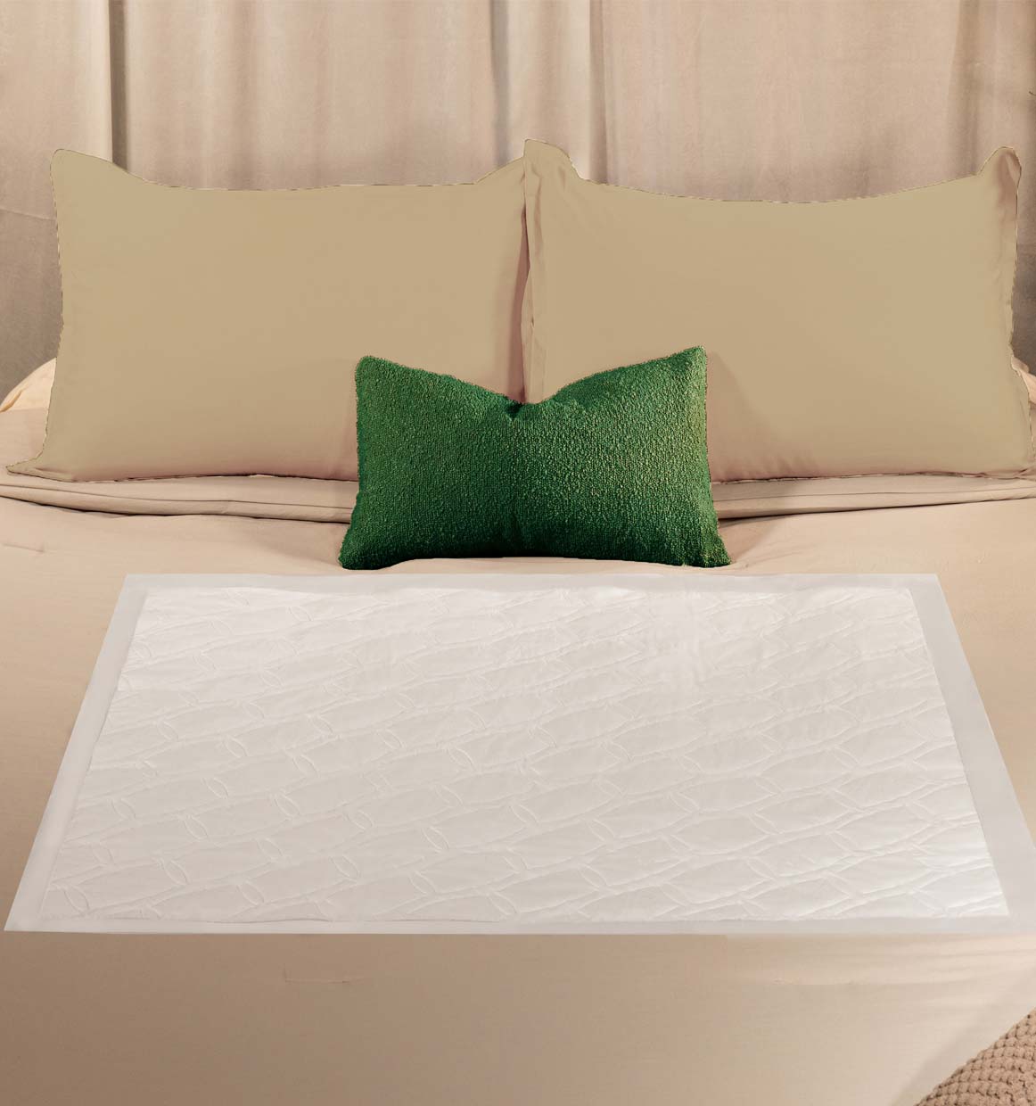 Depend® Incontinence Night Defense® Underpads Feature: Absorbs fluids fast to help prevent leaks & mattress stains